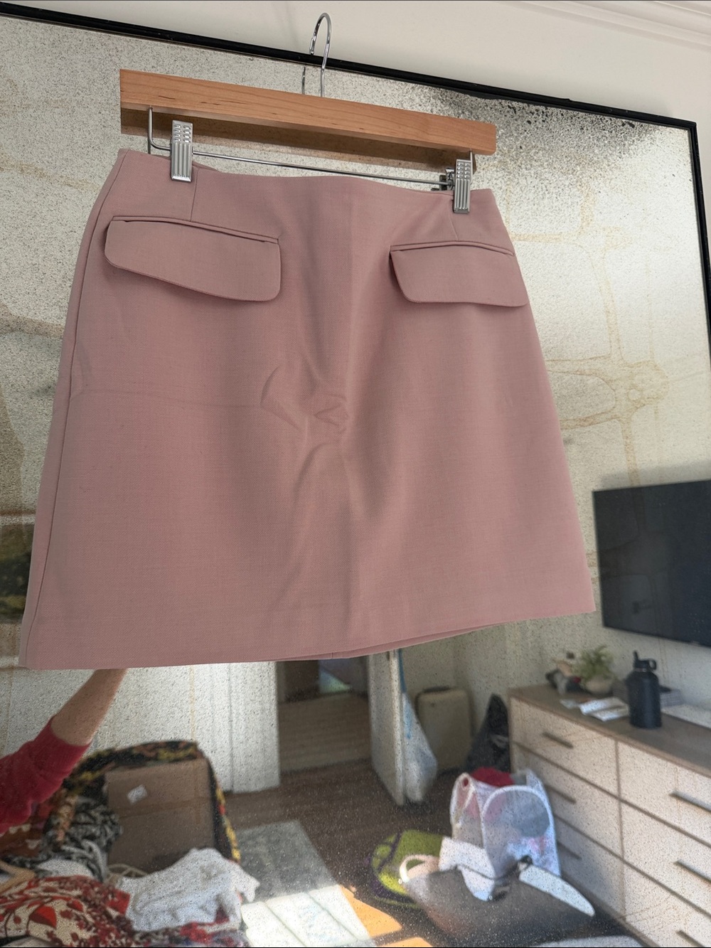 Banana Republic Dusty Pink Mini Skirt with Front Flaps